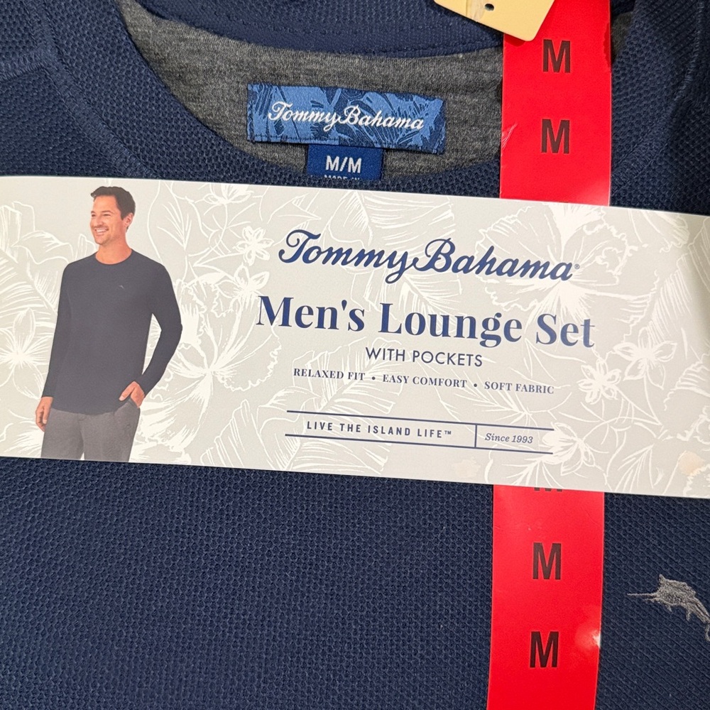Tommy Bahama Men’s 2 Piece Lounge set Relaxed Fit Size M, Blue NWT